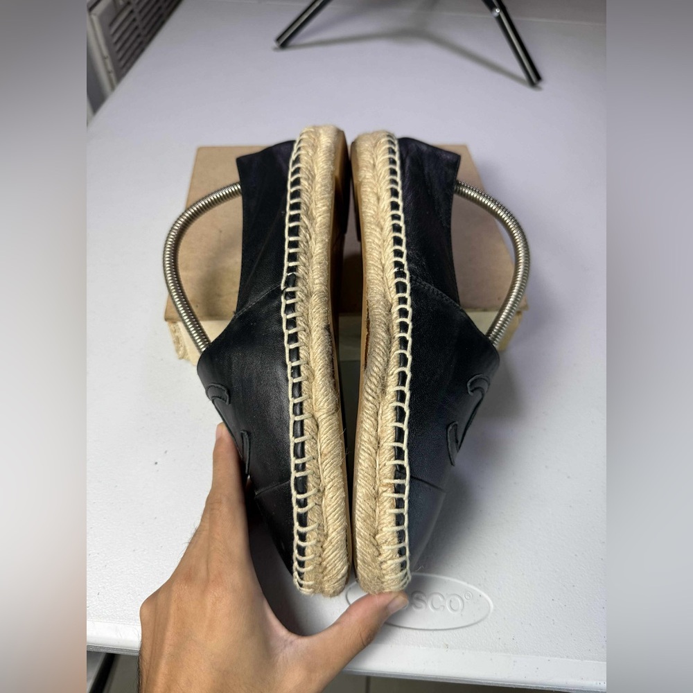Chanel Lambskin CC Espadrilles Flats Black Sz 41 /US 11 - Picture 11 of 16